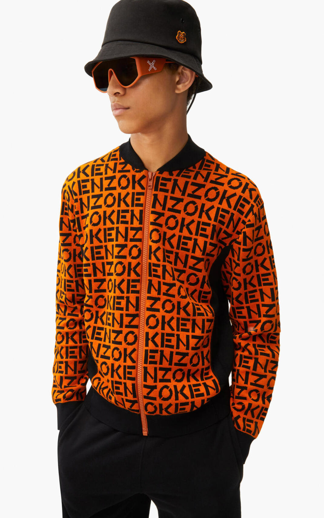 Chaquetas Deportivas Kenzo monogrammed in jacquard Hombre Naranjas Oscuro MDH915043